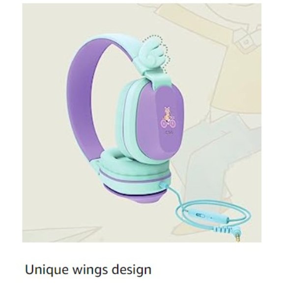 Kids Headphones - Wired - Stereo - Safe Volume Limiter - Foldable - Share Port - Picture 10 of 13